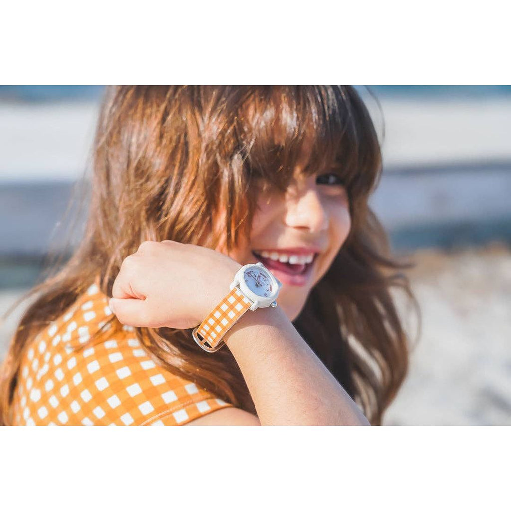 Grech & Co Classic Watches | Silicone + Stainless Steel | Lille Cottage Club: Buckwheat Plaid