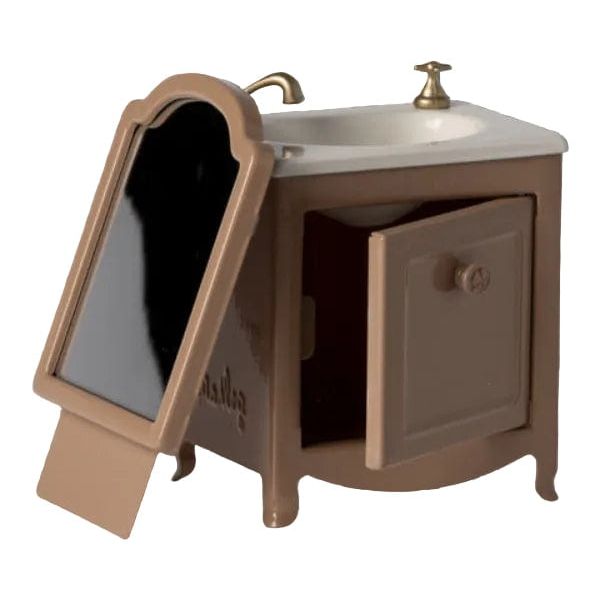 Maileg Sink Dresser With Mirror- Dark Powder