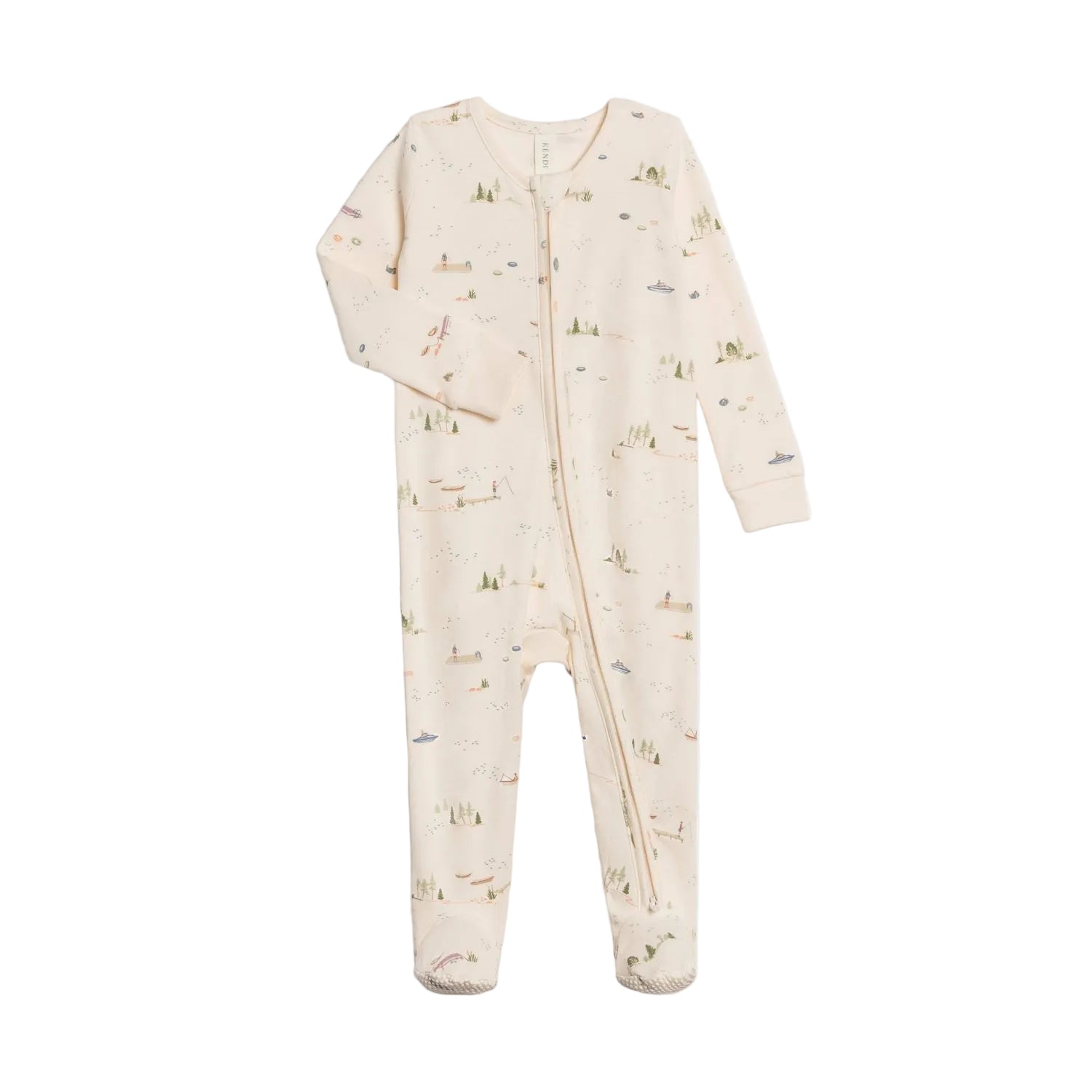 Colored Organics Peyton Zipper Sleeper - Lake / Barn + Mint