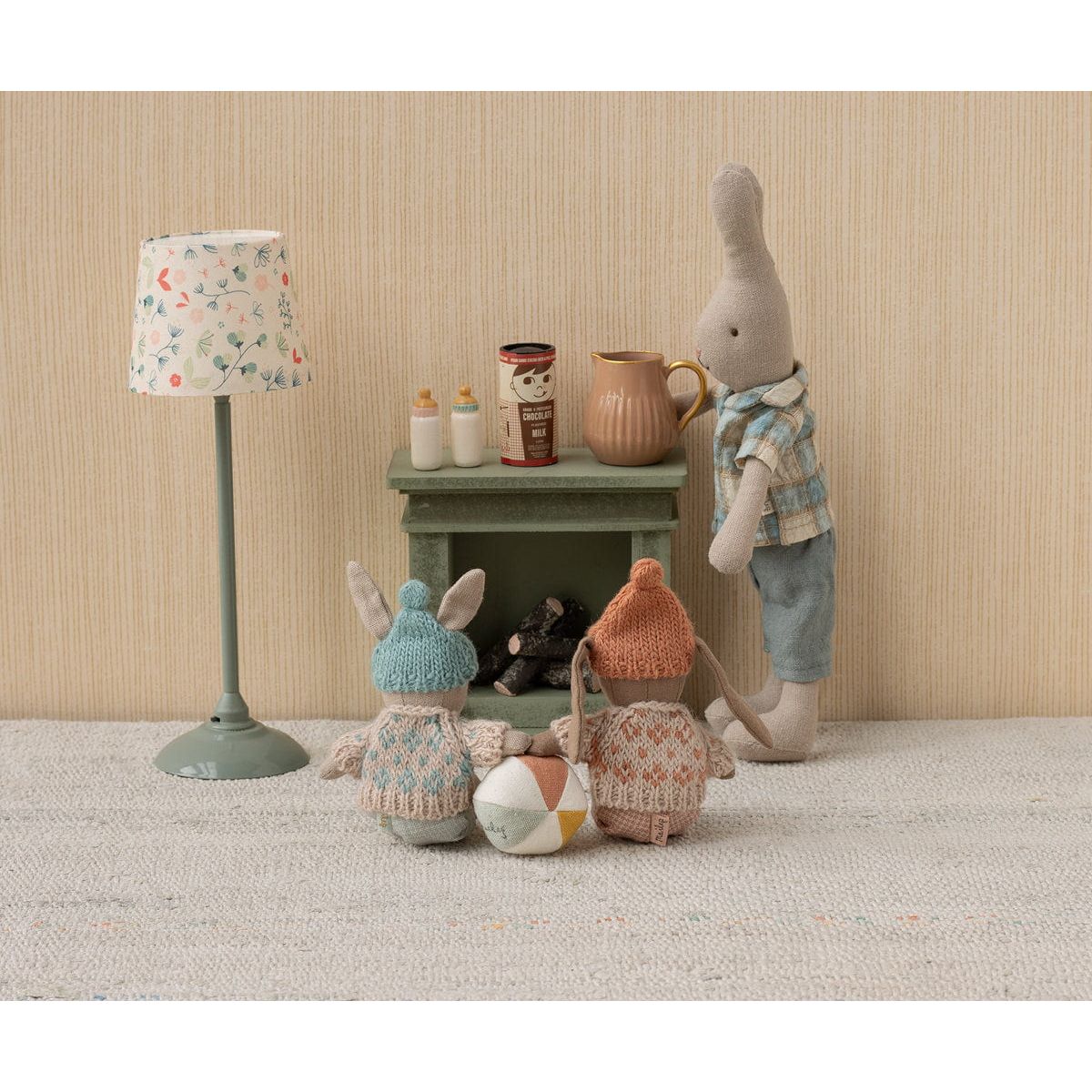 Maileg Winter rabbit, Micro - Sand - Mint