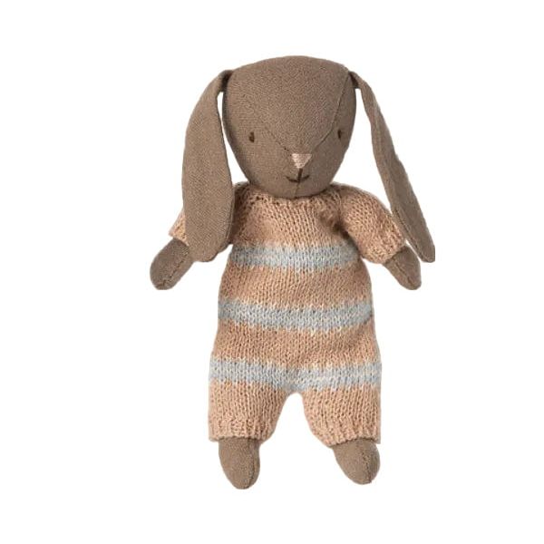 Maileg Bunny Micro-Brown, Dusty Rose Knitted Suit