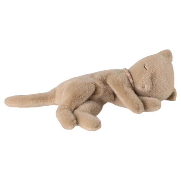 Maileg Sleeping Kitten Plush, Small- Cream Peach