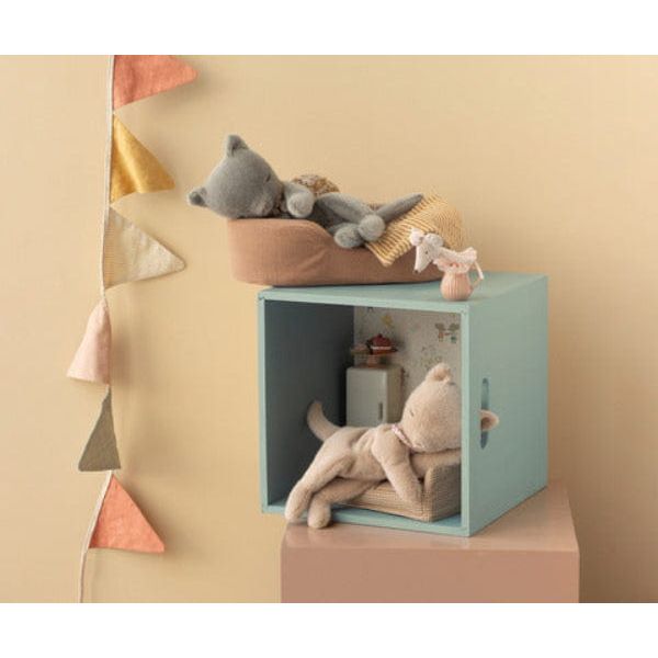 Maileg Sleeping Kitten Plush, Small- Cream Peach