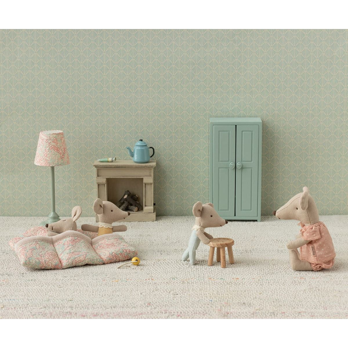 Maileg Triplets, Baby mice in matchbox - Checker