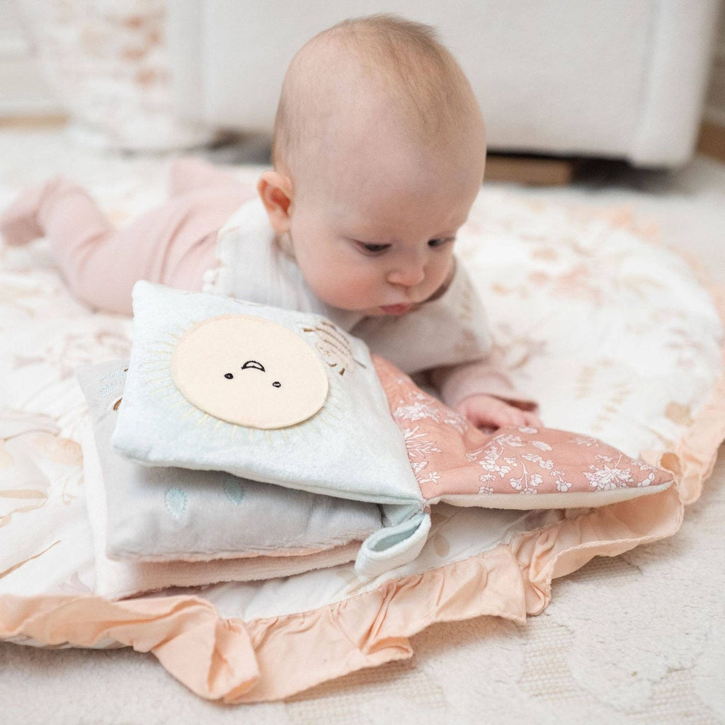 Crane Baby Violet Floral Ruffle Quilted Baby Play Mat