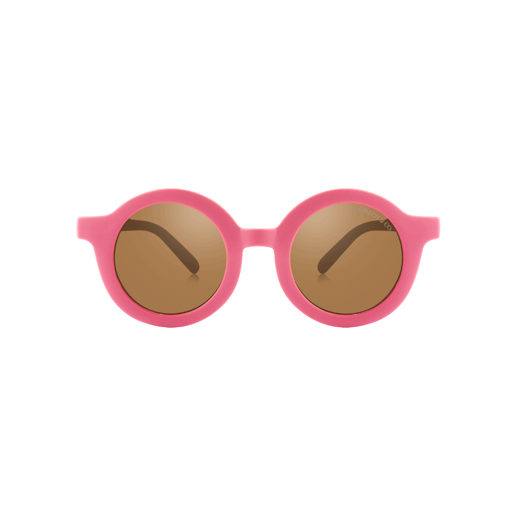 Grech & Co Original Round Sustainable Sunglasses | Bendable Polarized: Bubble Gum