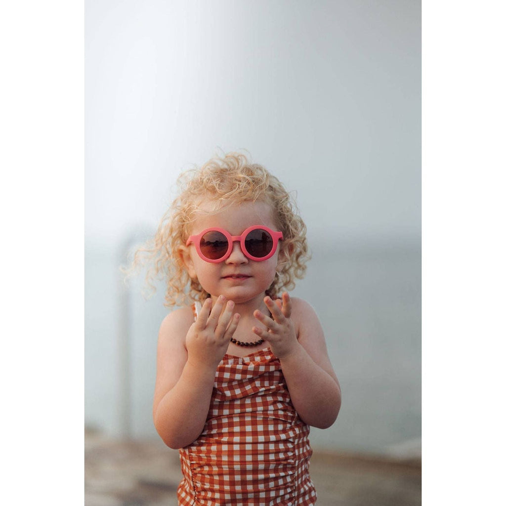 Grech & Co Original Round Sustainable Sunglasses | Bendable Polarized: Bubble Gum