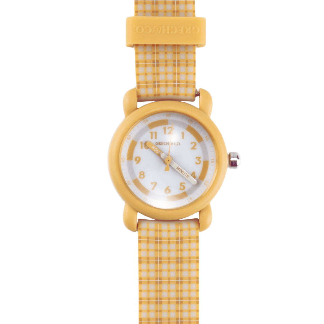 Grech & Co Classic Watches | Silicone + Stainless Steel | Lille Cottage Club: Buckwheat Plaid