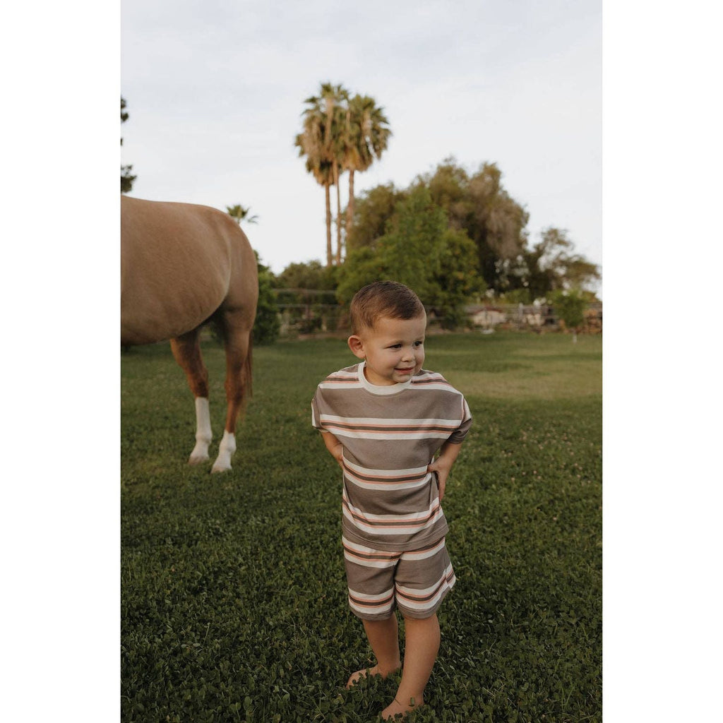 Forever French Baby Child Short Set | Sedona Stripe