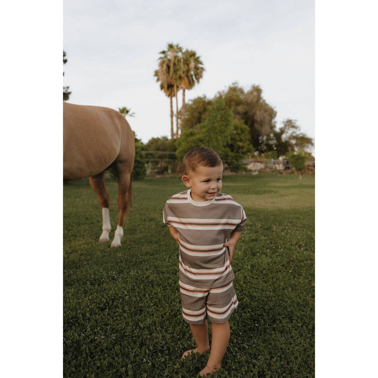 Forever French Baby Child Short Set | Sedona Stripe
