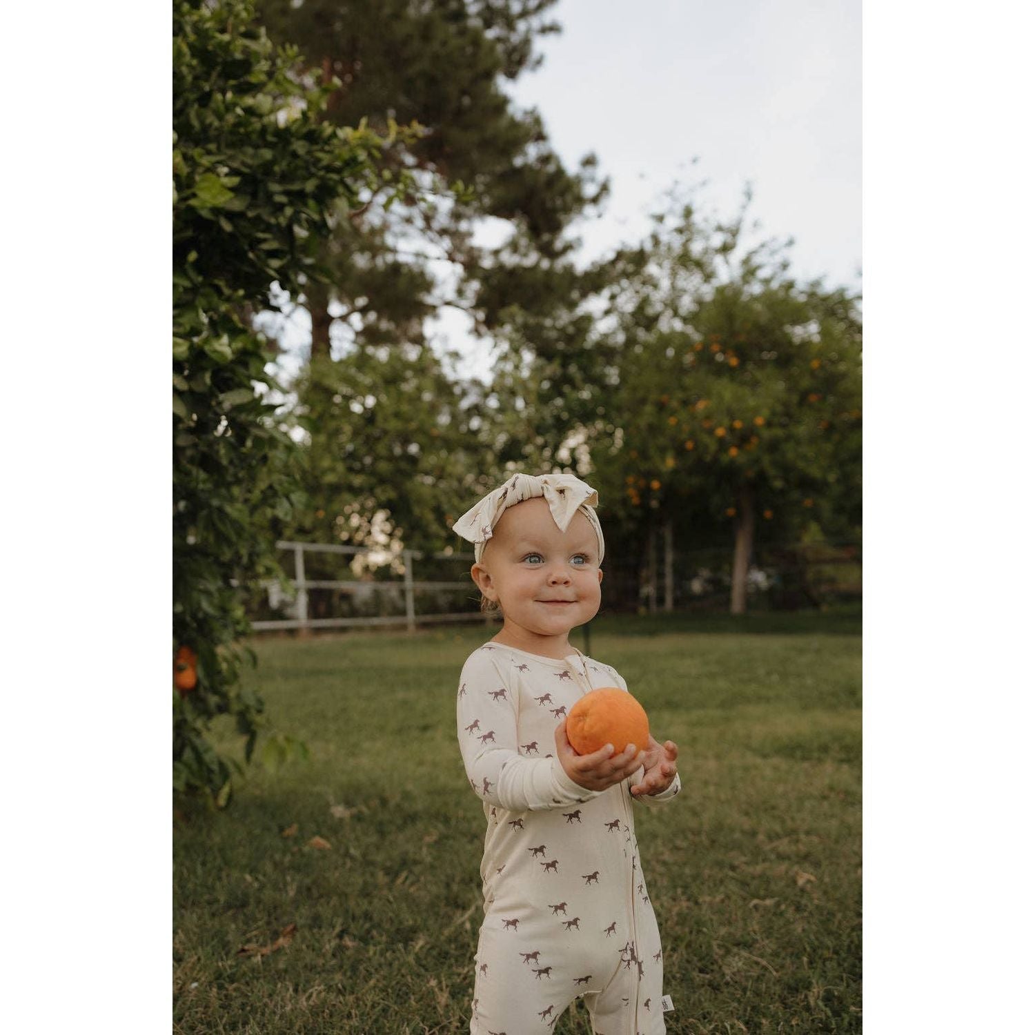 Forever French Baby Bamboo Zip Pajamas | Wild Horses