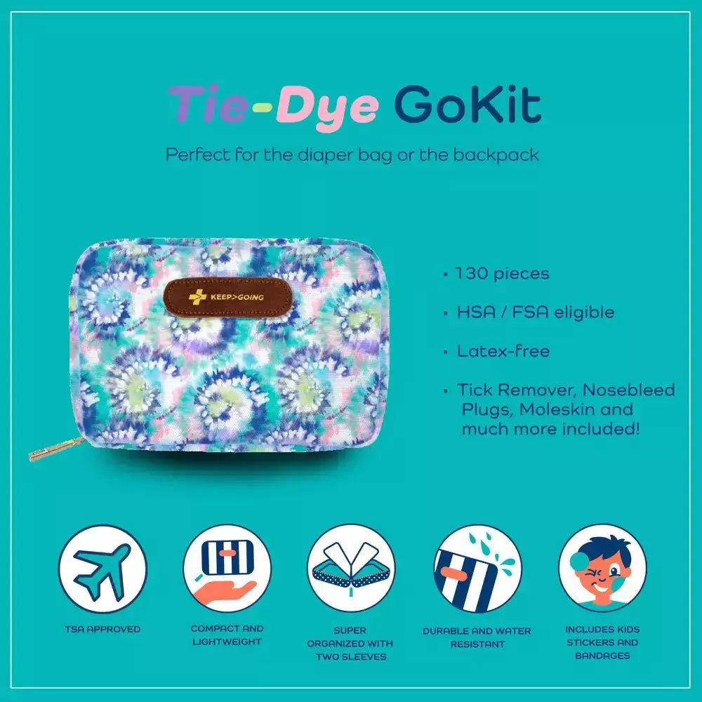 First Aid GoKit TieDye, 130 Pieces