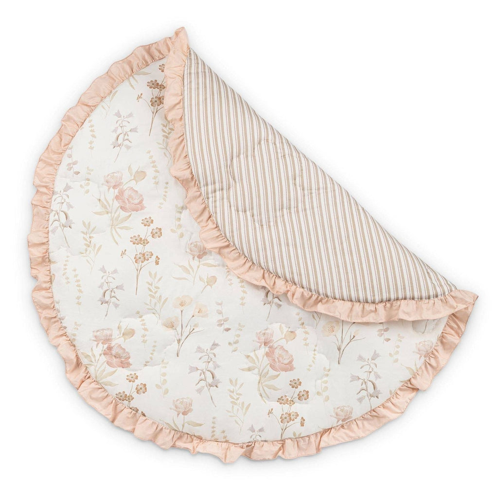 Crane Baby Violet Floral Ruffle Quilted Baby Play Mat