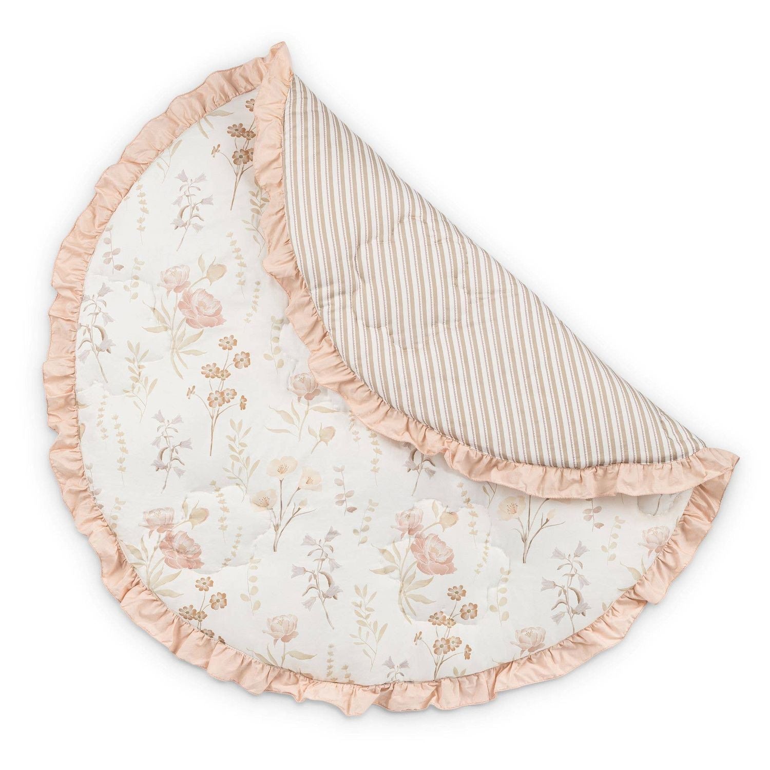 Crane Baby Violet Floral Ruffle Quilted Baby Play Mat