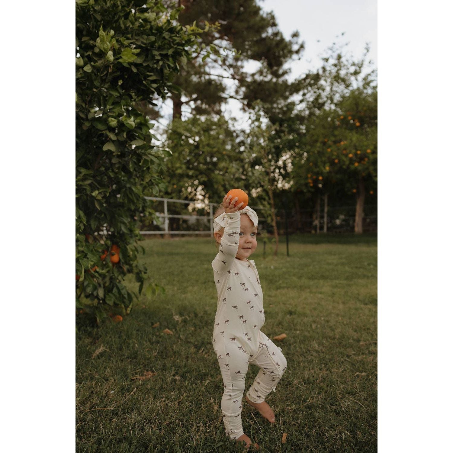 Forever French Baby Bamboo Zip Pajamas | Wild Horses