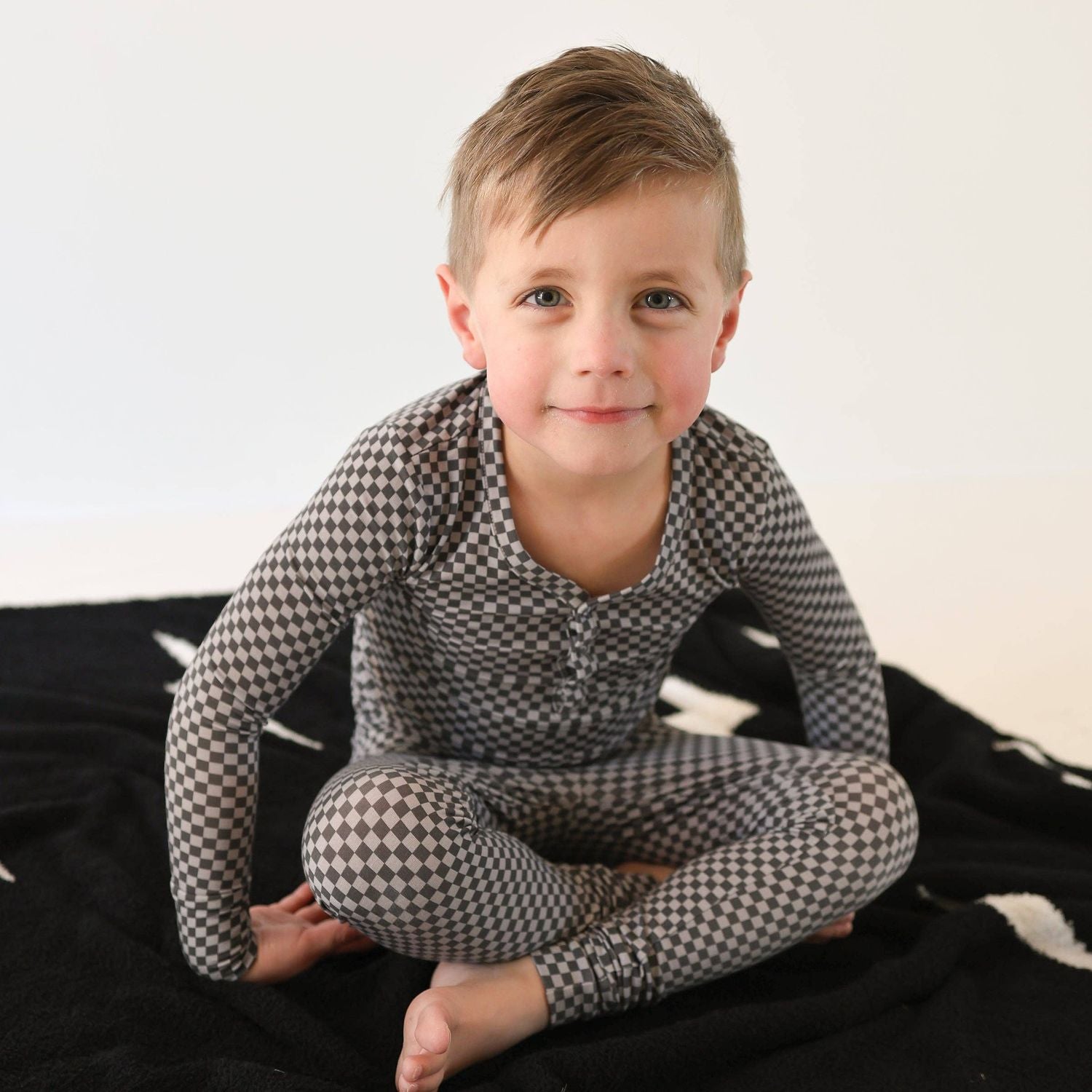 Forever French Baby Bamboo Two Piece Pajamas | Street Micro Check