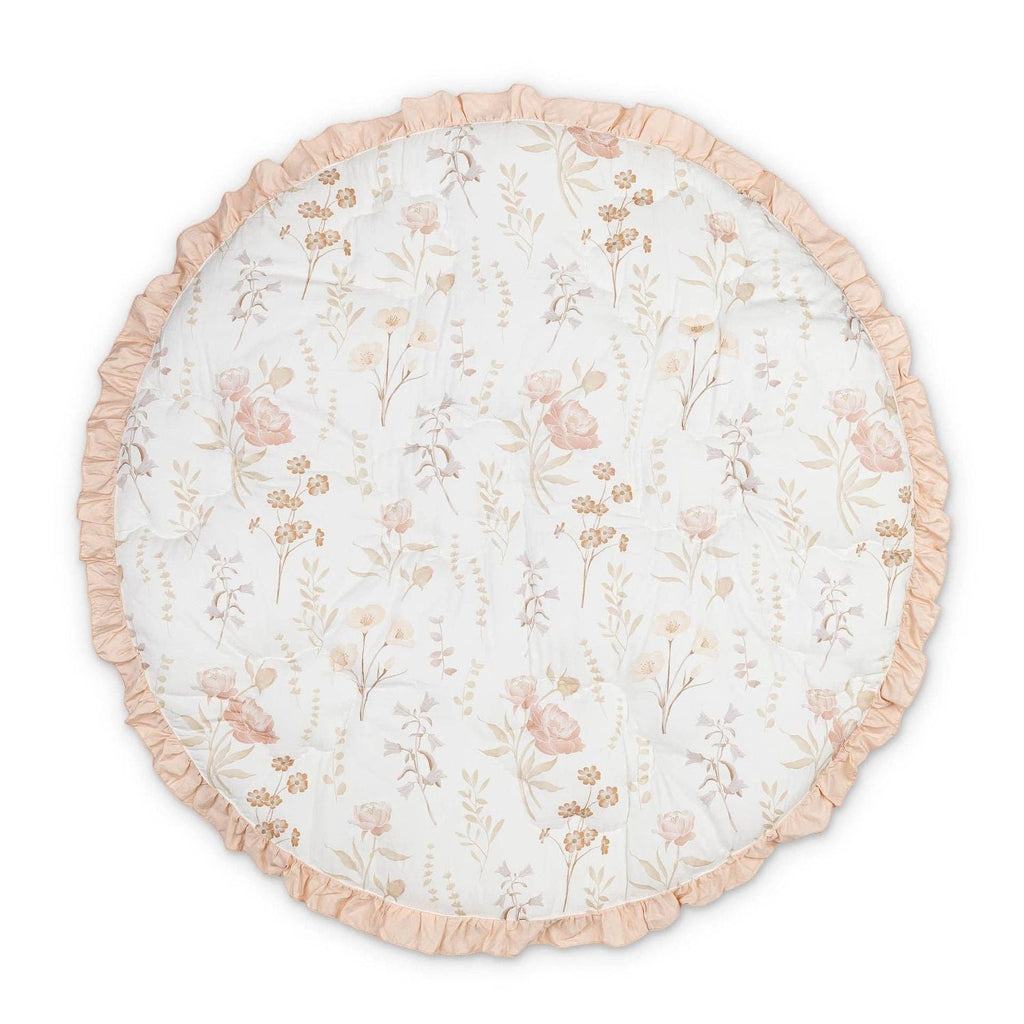 Crane Baby Violet Floral Ruffle Quilted Baby Play Mat