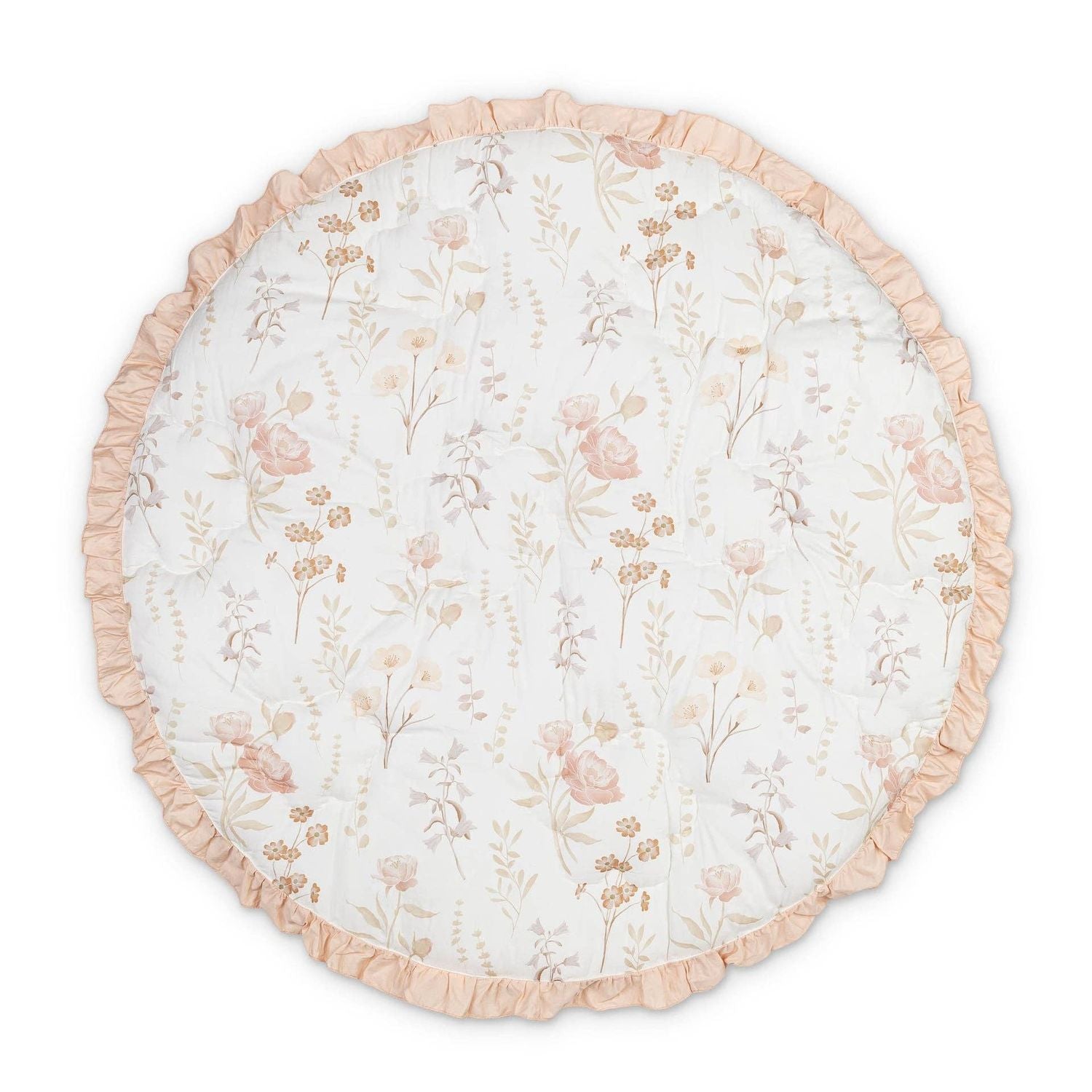 Crane Baby Violet Floral Ruffle Quilted Baby Play Mat