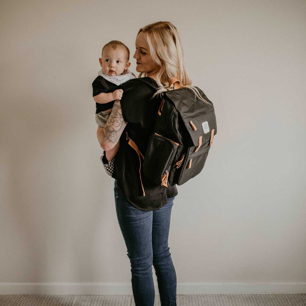 Parker Baby Company Birch Bag - Diaper Backpack in Black
