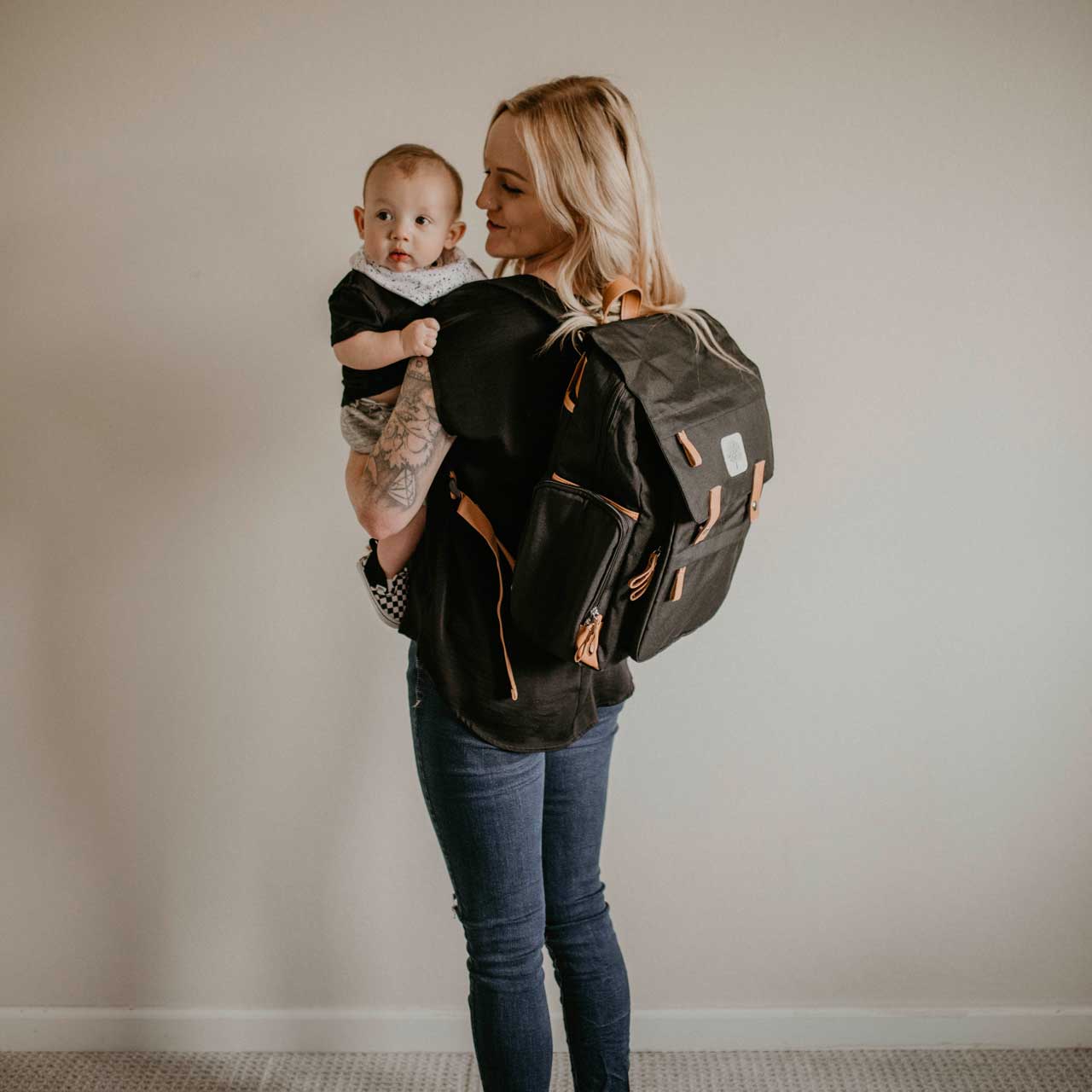 Parker Baby Company Birch Bag - Diaper Backpack in Black