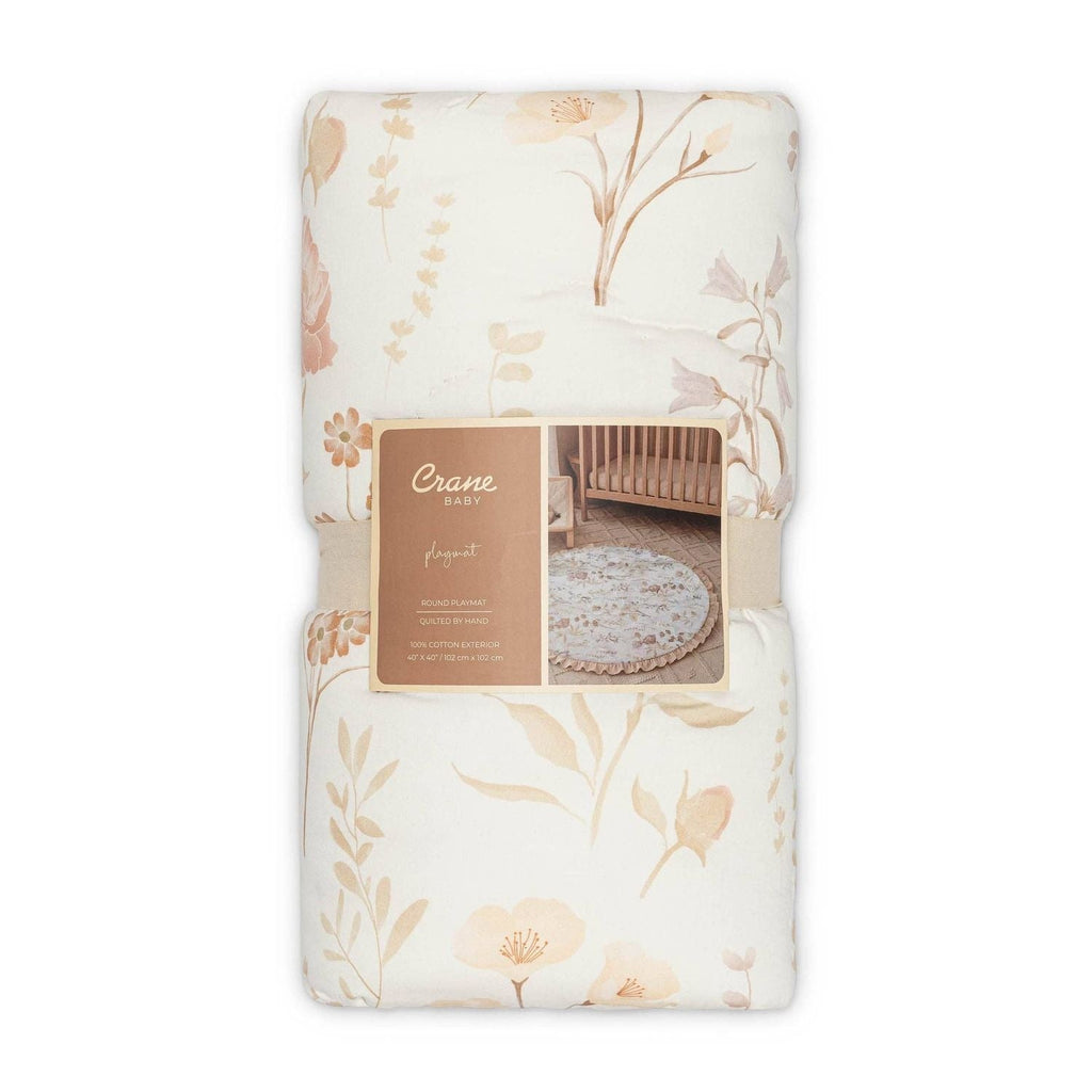 Crane Baby Violet Floral Ruffle Quilted Baby Play Mat