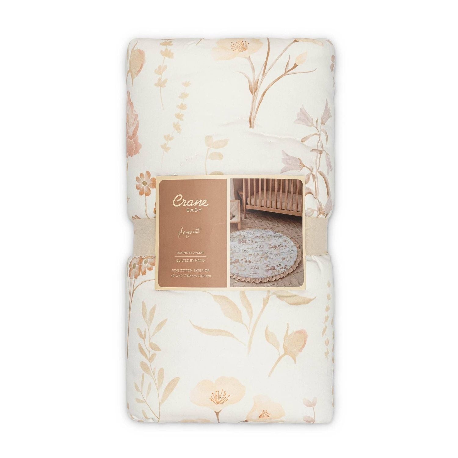 Crane Baby Violet Floral Ruffle Quilted Baby Play Mat