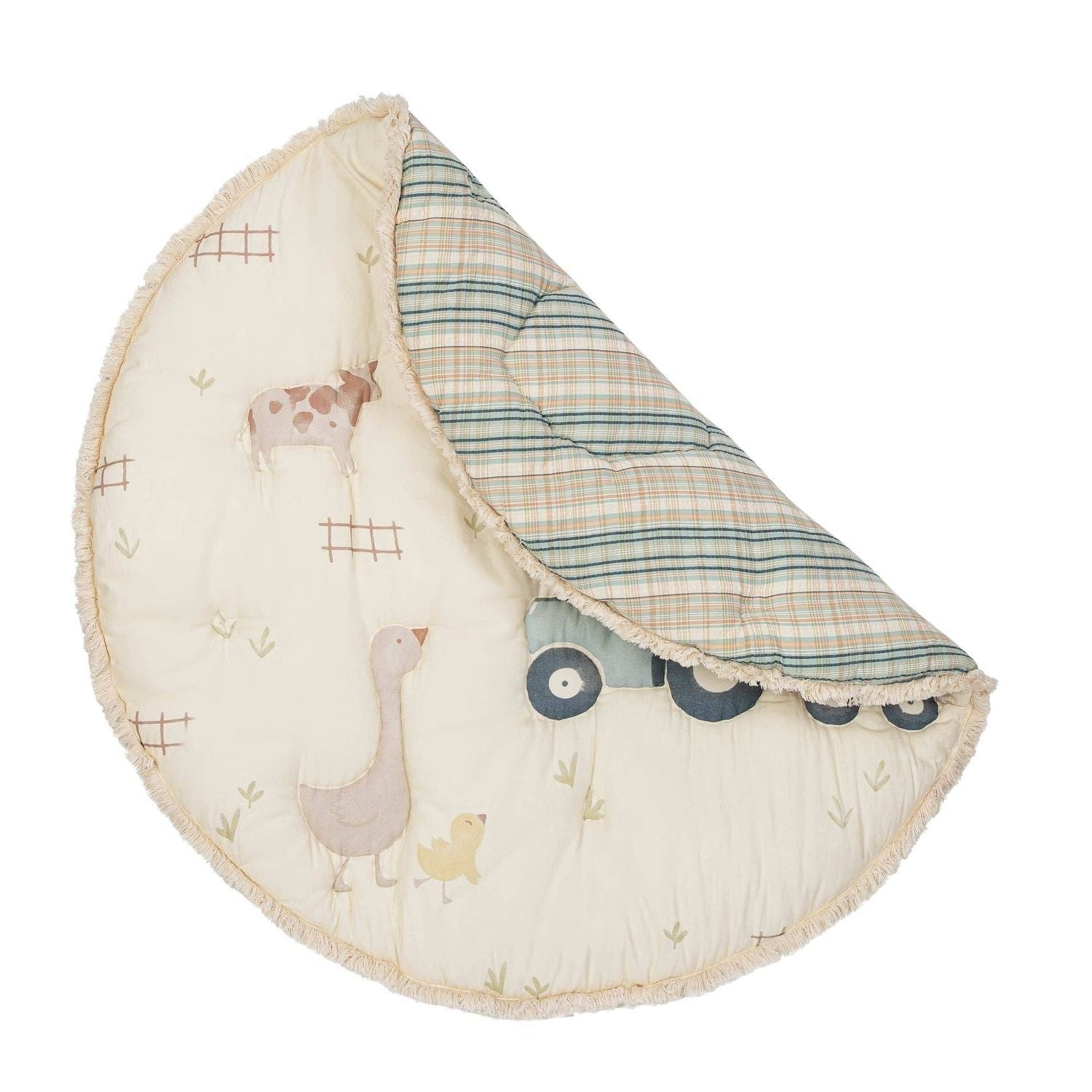 Crane Baby Charlie Farmhouse Quilted Play Mat