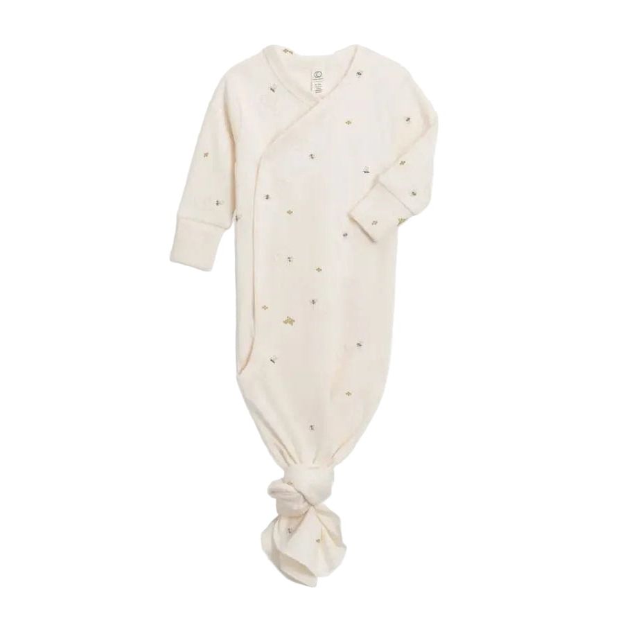 Colored Organics Indy Kimono Gown -Bee/Pewter