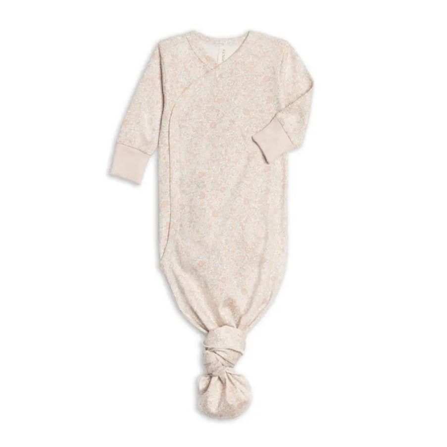 Colored Organics Indy Kimono Gown - Belmont Floral / Powder + Shell