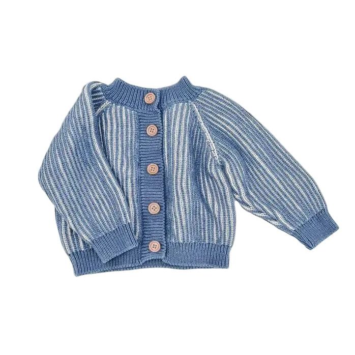 Blueberry Hill Cotton Brioche Cardigan Blue