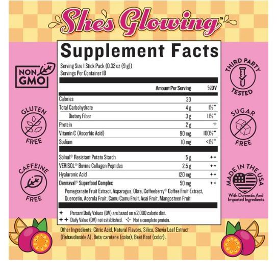 Legendairy She’s Glowing™ Collagen Peptides & Fiber Powder