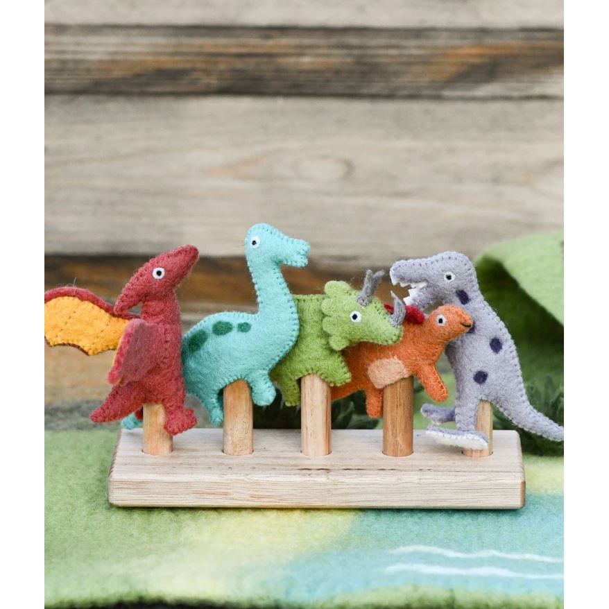 Tara Treasures Dinosaur Finger Puppets Set