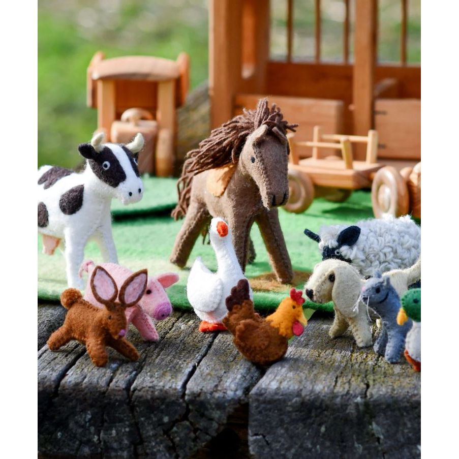Tara Treasures Felt Farm Animals Toys Set - Set of 10 Toys