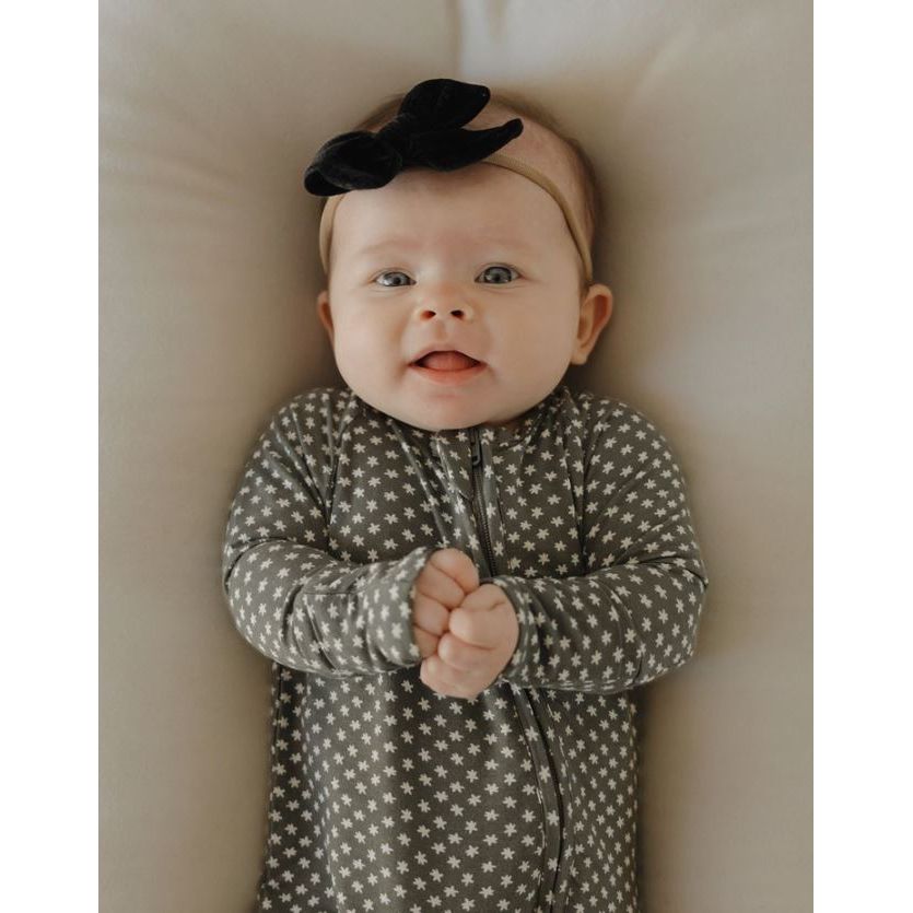 Forever French Bamboo Zip Pajamas - Green Flowers