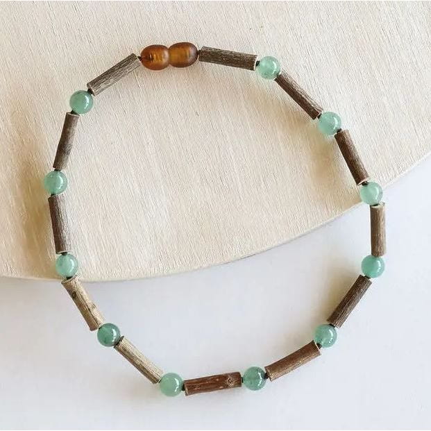 Canyonleaf Kids Natural Hazelwood + Aventurine Gemstone Beaded Necklace