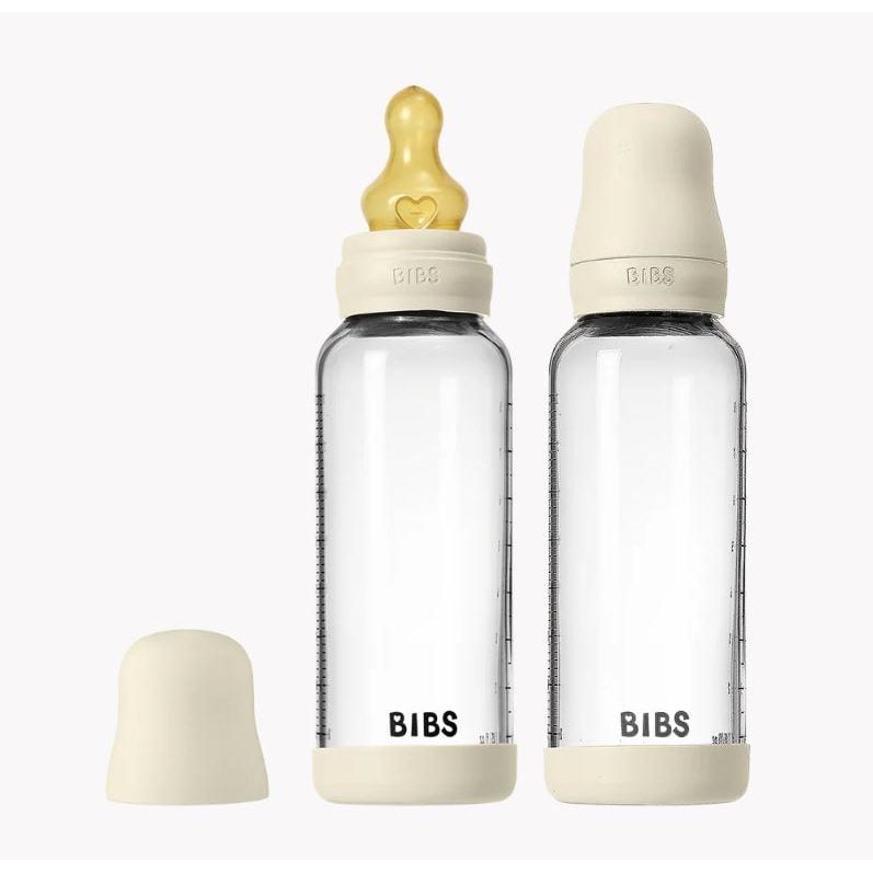 BIBS Baby Glass Bottle Set 8oz 2 Pack Latex - Ivory