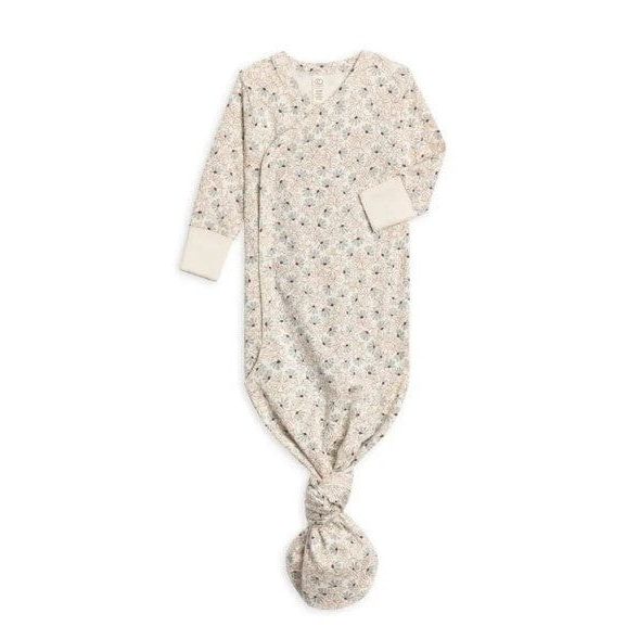 Colored Organics Indy Kimono Gown - Pamela Floral / Mist + Navy
