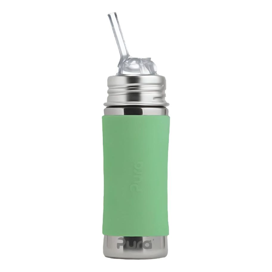 Pura Non-Insulated Kiddo Straw Cup w/ Sleeve - Moss