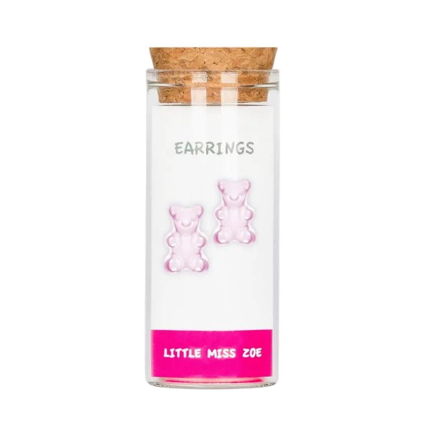 Little Miss Zoe Kids Sterling Silver Earrings-  Pink Gummy Bear