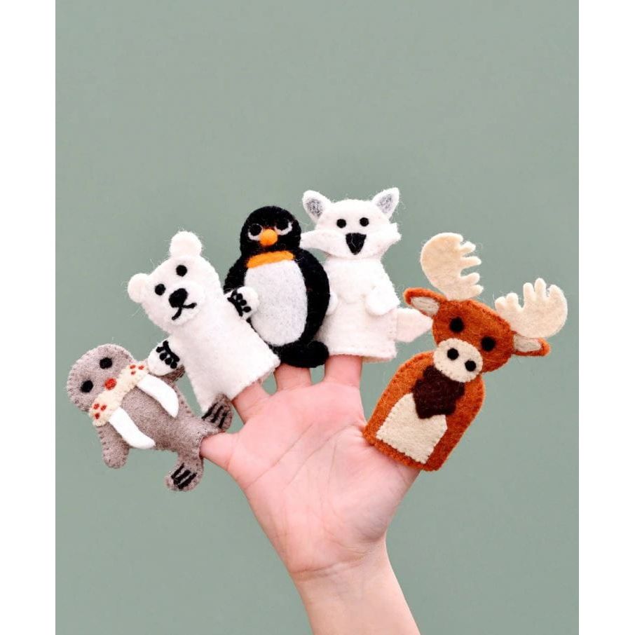 Tara Treasures Polar Animals (Arctic and Antartica) - Finger Puppet Set