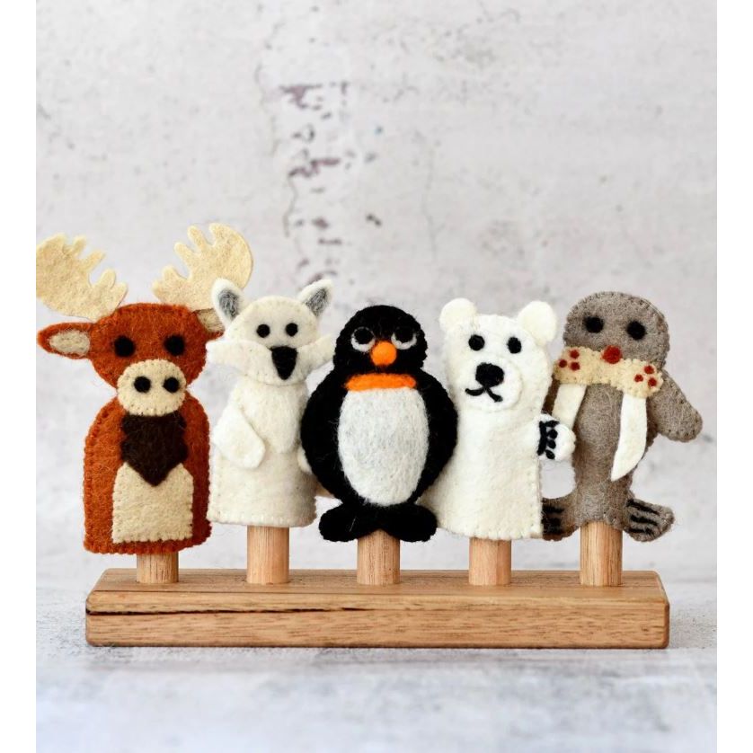 Tara Treasures Polar Animals (Arctic and Antartica) - Finger Puppet Set