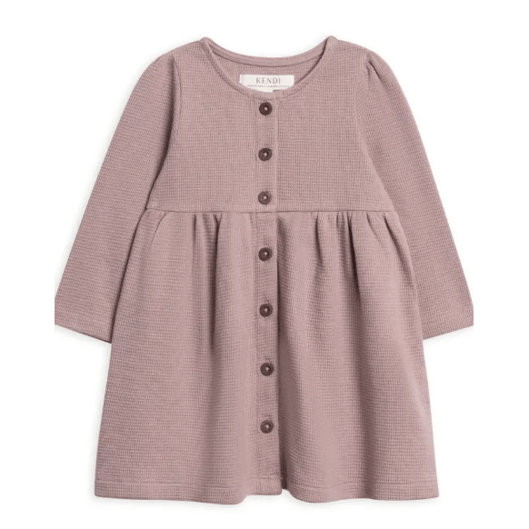 Colored Organics Arden Waffle Knit Button Front Dress