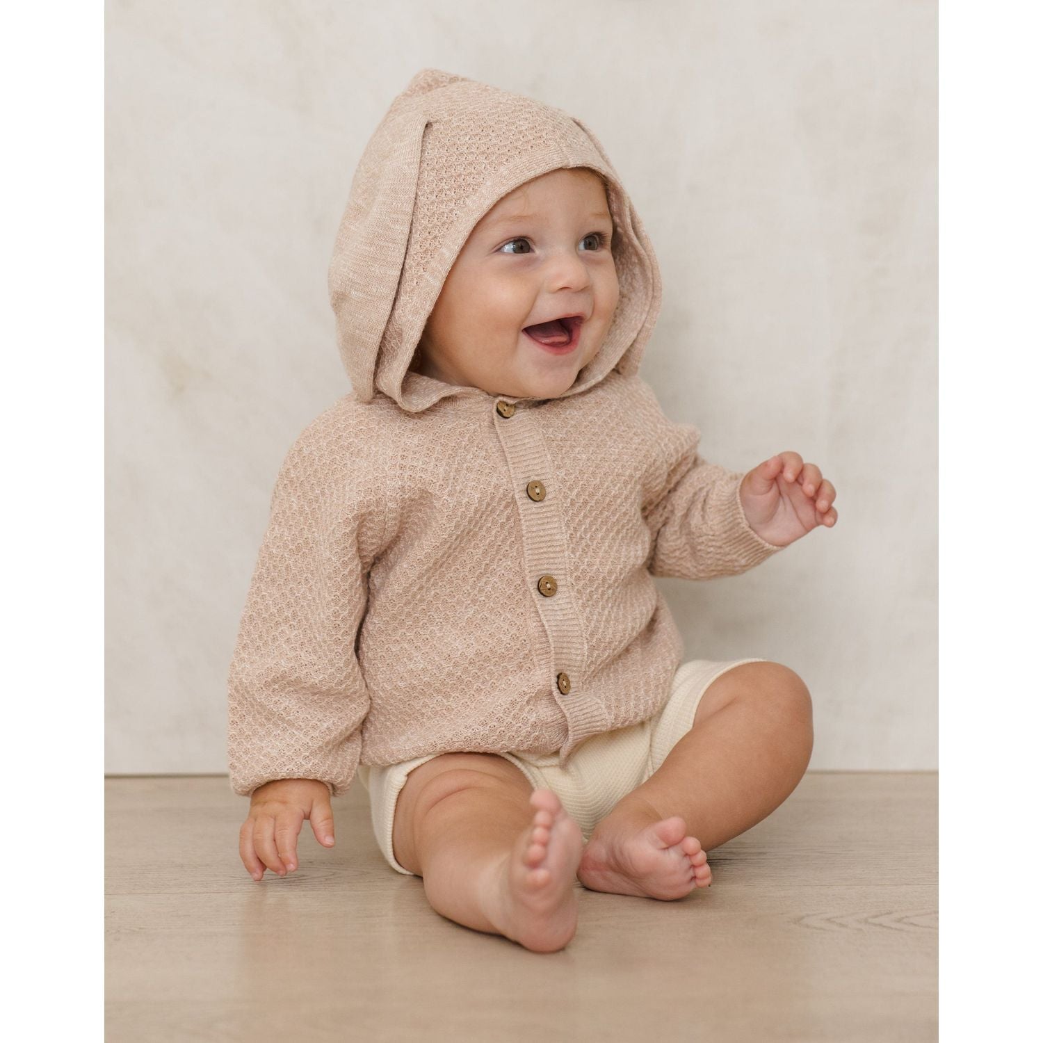 Quincy Mae Bunny Knit Sweater - Heathered Latte