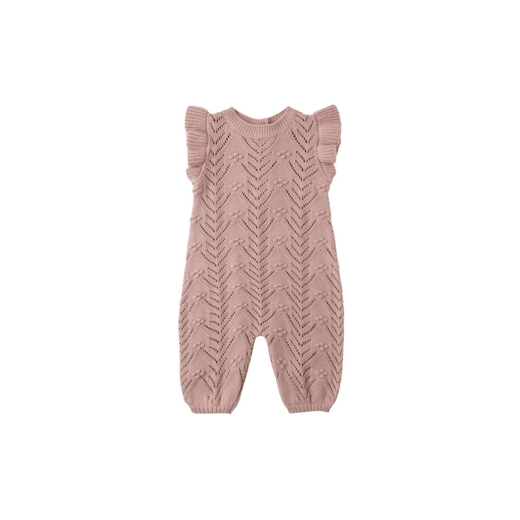 Quincy Mae Mira Knit Romper Mauve
