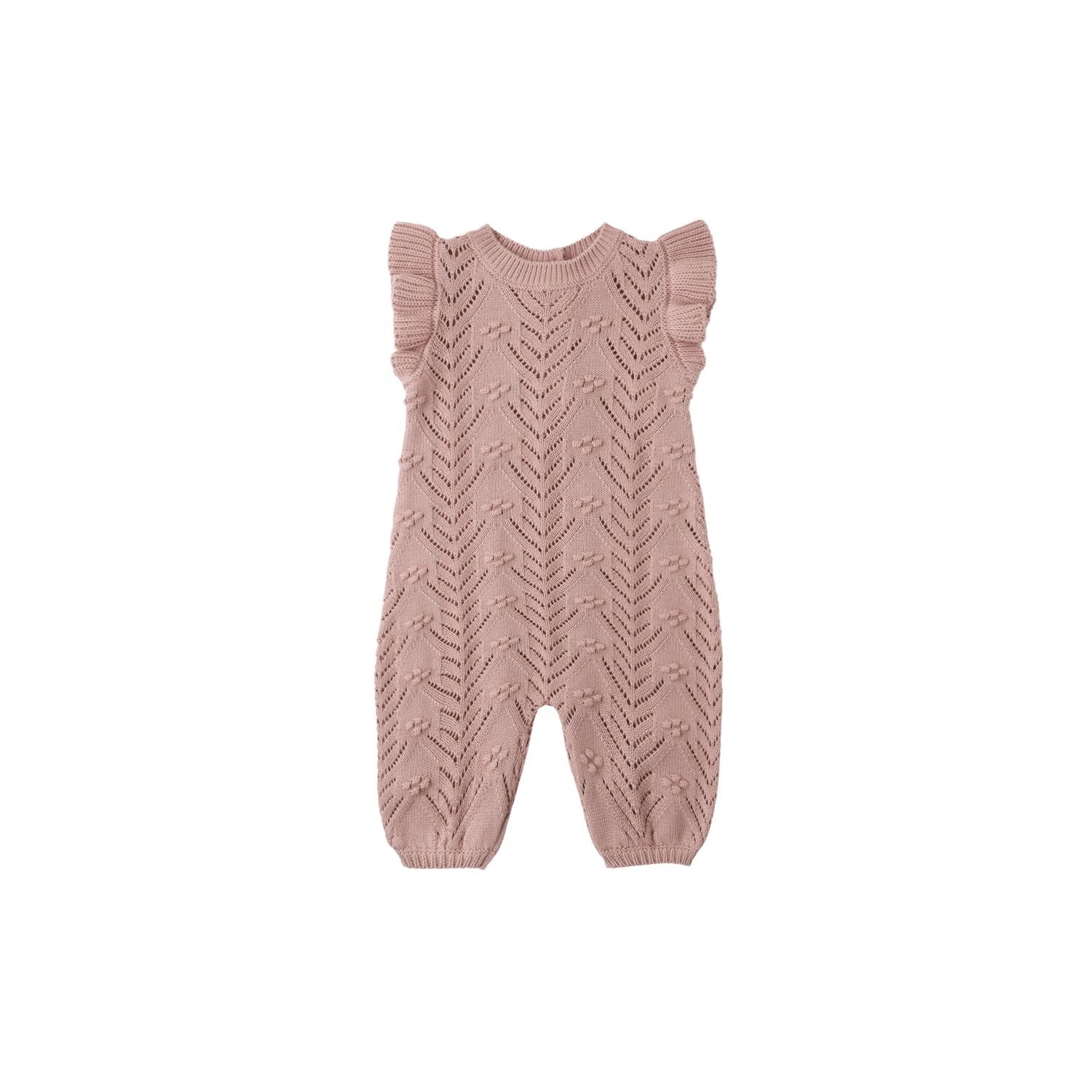 Quincy Mae Mira Knit Romper Mauve