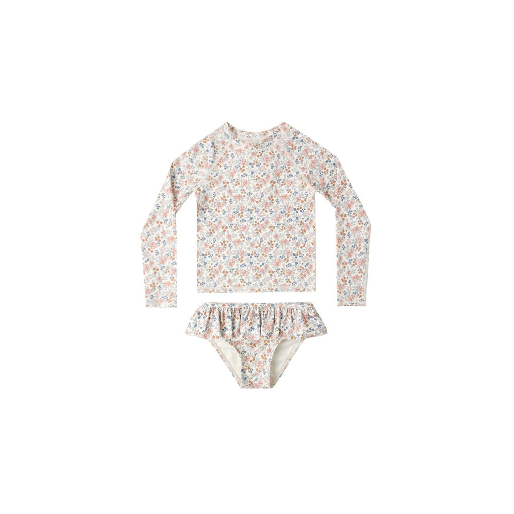 Rylee + Cru Rashguard Girls Set - Flower Fields