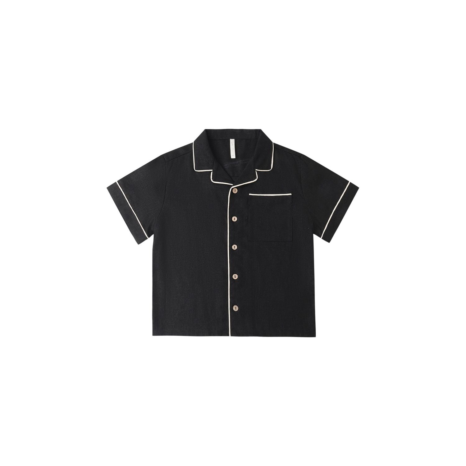 Rylee + Cru Lapel Collared Shirt - Black