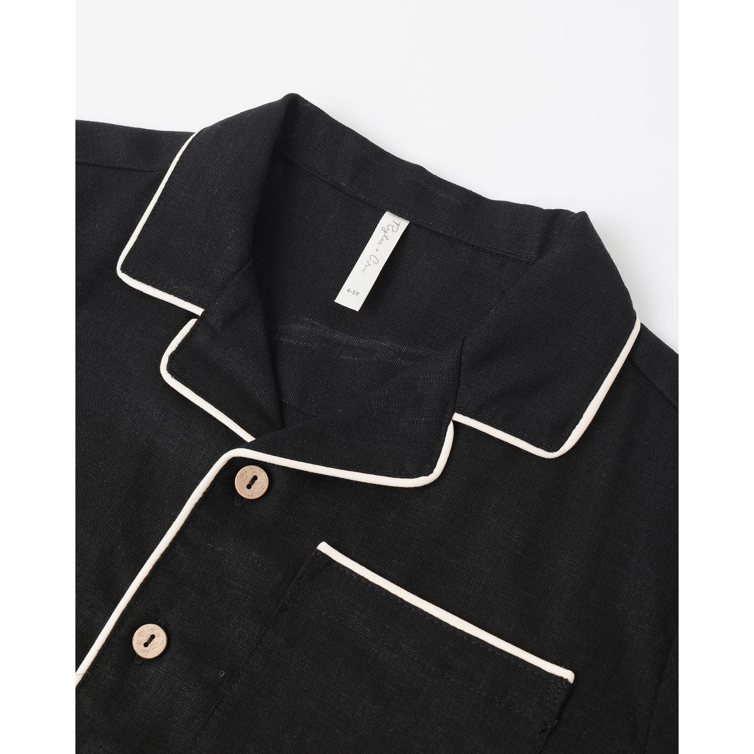 Rylee + Cru Lapel Collared Shirt - Black