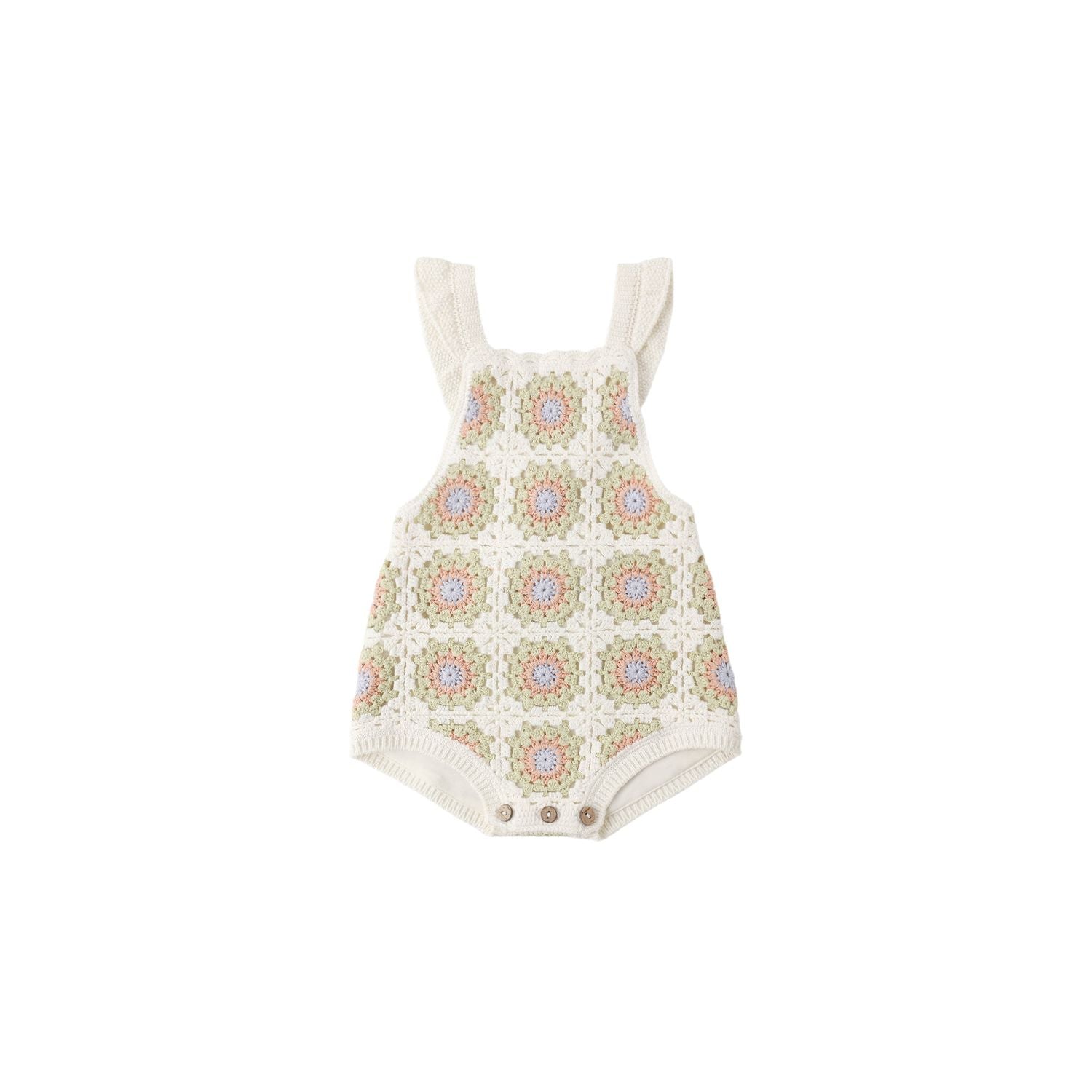 Rylee + Cru Crochet Romper - Citron Daisy Check