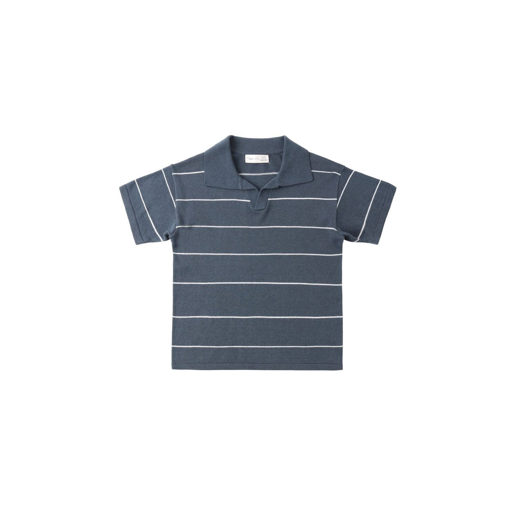 Rylee + Cru Chandler Knit Polo - Navy Stripe